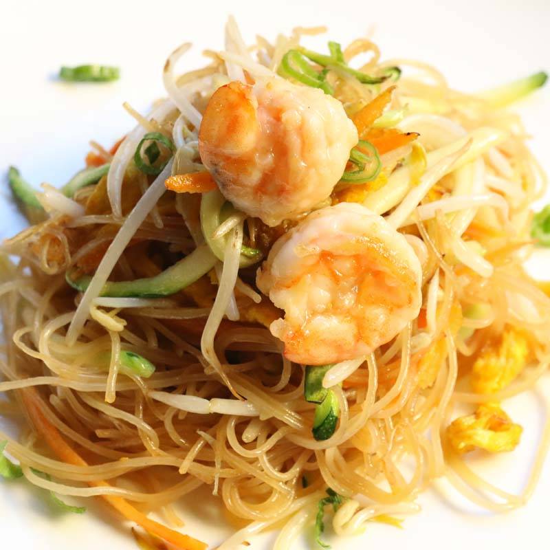 P7 spaghetti di riso saltati con gamberi 虾仁粉干