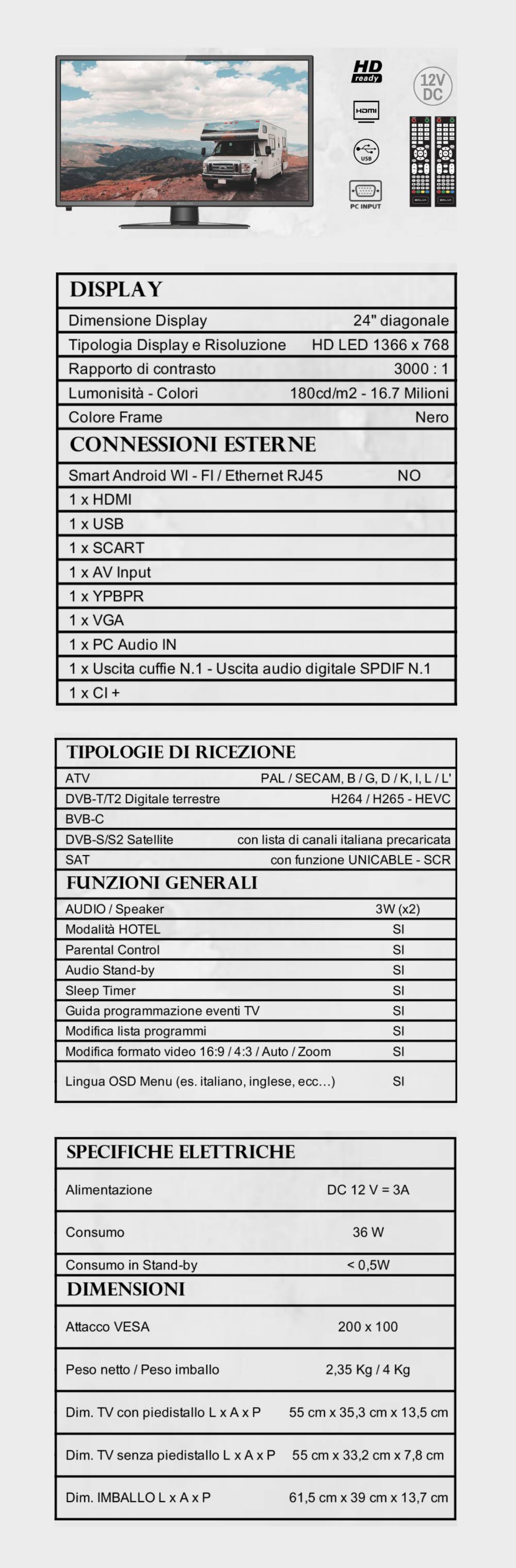 TV BOLVA 24'' LED-24DC