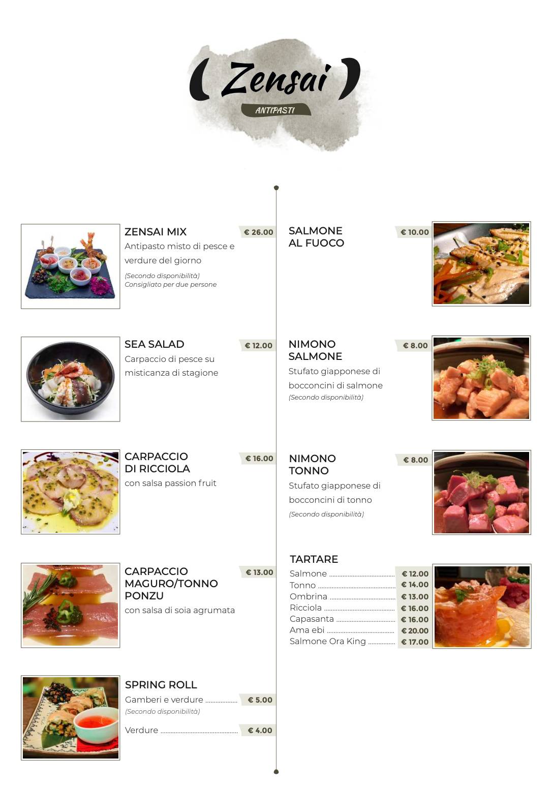 Noi Sushi menu