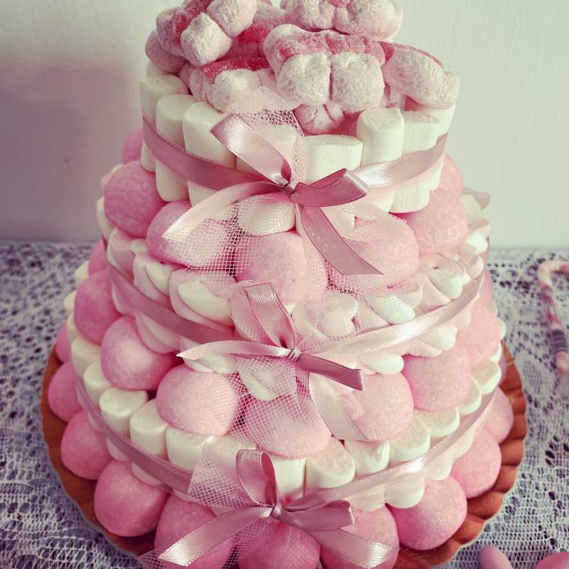 Torta Marshmallows Rosa Baby