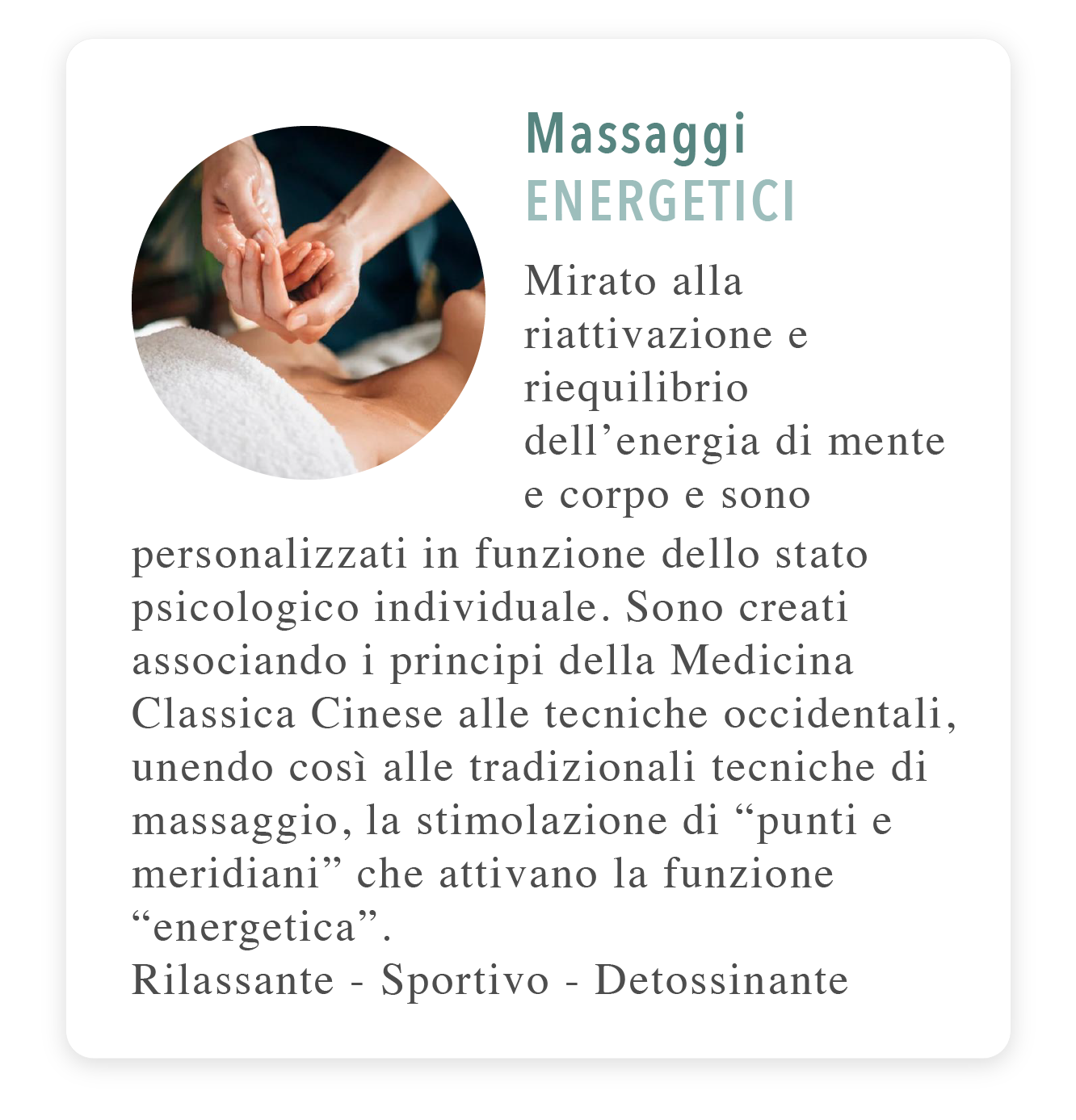 massaggio energetico